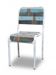 Bistro-Stuhl weiß blau 