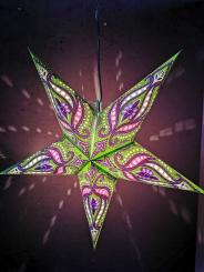 Papierstern 5 Zack Einhorn grün 