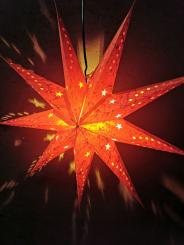 Papierstern Jaspis 9 Zack rot 