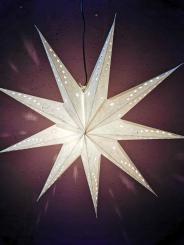 Papierstern Jaspis 9 Zack weiß 